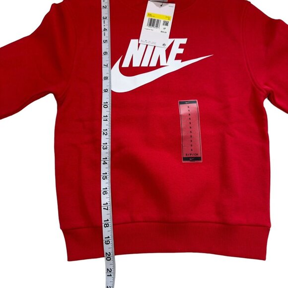 Nike Kids Small Red Sweatshirt Long Sleeve Logo Classic Standard Print -NEW - Picture 7 of 10